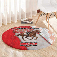 Horse Racing Christmas Round Carpet Giddy Up Pick Up Your Feet - Wonder Print Shop