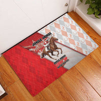 Horse Racing Christmas Rubber Doormat Giddy Up Pick Up Your Feet - Wonder Print Shop