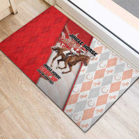 Horse Racing Christmas Rubber Doormat Giddy Up Pick Up Your Feet - Wonder Print Shop