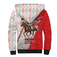 Horse Racing Christmas Sherpa Hoodie Giddy Up Pick Up Your Feet - Wonder Print Shop
