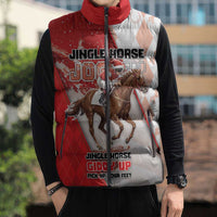 Horse Racing Christmas Sleeveless Puffer Jacket Giddy Up Pick Up Your Feet - Wonder Print Shop