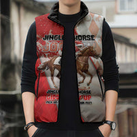 Horse Racing Christmas Sleeveless Puffer Jacket Giddy Up Pick Up Your Feet - Wonder Print Shop