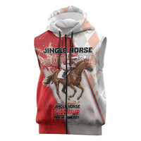 Horse Racing Christmas Sleeveless Zip Hoodie Giddy Up Pick Up Your Feet - Wonder Print Shop