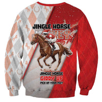 Horse Racing Christmas Sweatshirt Giddy Up Pick Up Your Feet - Wonder Print Shop