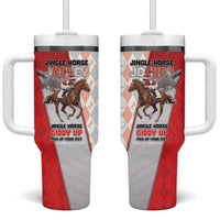 Horse Racing Christmas Tumbler With Handle Giddy Up Pick Up Your Feet - Wonder Print Shop