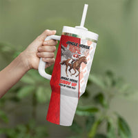 Horse Racing Christmas Tumbler With Handle Giddy Up Pick Up Your Feet - Wonder Print Shop