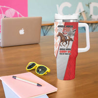 Horse Racing Christmas Tumbler With Handle Giddy Up Pick Up Your Feet - Wonder Print Shop