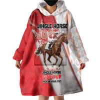 Horse Racing Christmas Wearable Blanket Hoodie Giddy Up Pick Up Your Feet - Wonder Print Shop