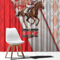 Horse Racing Christmas Window Curtain Giddy Up Pick Up Your Feet - Wonder Print Shop