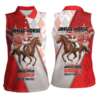 Horse Racing Christmas Women Sleeveless Polo Shirt Giddy Up Pick Up Your Feet - Wonder Print Shop
