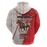 Horse Racing Christmas Zip Hoodie Giddy Up Pick Up Your Feet - Wonder Print Shop