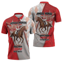 Horse Racing Christmas Zipper Polo Shirt Giddy Up Pick Up Your Feet - Wonder Print Shop