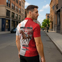 Horse Racing Christmas Zipper Polo Shirt Giddy Up Pick Up Your Feet - Wonder Print Shop