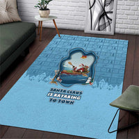 Santa Claus Is Kayaking To Town Area Rug Merry Christmas - Wonder Print Shop