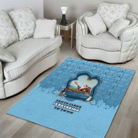 Santa Claus Is Kayaking To Town Area Rug Merry Christmas - Wonder Print Shop