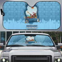 Santa Claus Is Kayaking To Town Auto Sun Shade Merry Christmas - Wonder Print Shop