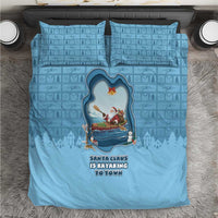 Santa Claus Is Kayaking To Town Bedding Set Merry Christmas - Wonder Print Shop