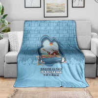 Santa Claus Is Kayaking To Town Blanket Merry Christmas - Wonder Print Shop