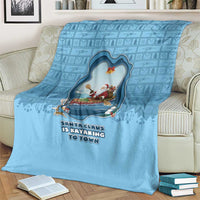Santa Claus Is Kayaking To Town Blanket Merry Christmas - Wonder Print Shop