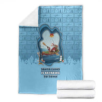 Santa Claus Is Kayaking To Town Blanket Merry Christmas - Wonder Print Shop