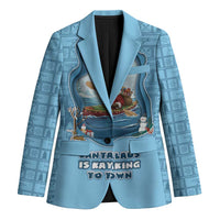 Santa Claus Is Kayaking To Town Blazer Merry Christmas - Wonder Print Shop