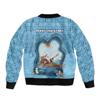 Santa Claus Is Kayaking To Town Bomber Jacket Merry Christmas - Wonder Print Shop