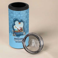 Santa Claus Is Kayaking To Town 4 in 1 Can Cooler Tumbler Merry Christmas - Wonder Print Shop
