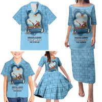 Santa Claus Is Kayaking To Town Family Matching Puletasi and Hawaiian Shirt Merry Christmas - Wonder Print Shop