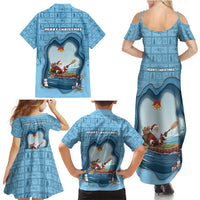Santa Claus Is Kayaking To Town Family Matching Summer Maxi Dress and Hawaiian Shirt Merry Christmas - Wonder Print Shop