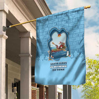 Santa Claus Is Kayaking To Town Garden Flag Merry Christmas - Wonder Print Shop