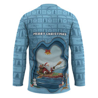 Santa Claus Is Kayaking To Town Hockey Jersey Merry Christmas - Wonder Print Shop