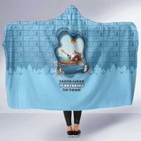 Santa Claus Is Kayaking To Town Hooded Blanket Merry Christmas - Wonder Print Shop