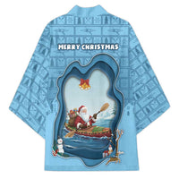 Santa Claus Is Kayaking To Town Kimono Merry Christmas - Wonder Print Shop