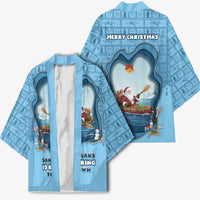 Santa Claus Is Kayaking To Town Kimono Merry Christmas - Wonder Print Shop