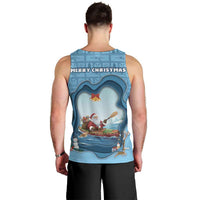 Santa Claus Is Kayaking To Town Men Tank Top Merry Christmas - Wonder Print Shop