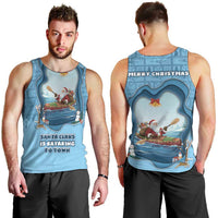 Santa Claus Is Kayaking To Town Men Tank Top Merry Christmas - Wonder Print Shop