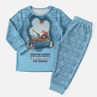Santa Claus Is Kayaking To Town Christmas Pajama Set Merry Christmas - Wonder Print Shop