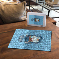 Santa Claus Is Kayaking To Town Puzzle Merry Christmas - Wonder Print Shop