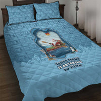 Santa Claus Is Kayaking To Town Quilt Bed Set Merry Christmas - Wonder Print Shop