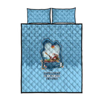 Santa Claus Is Kayaking To Town Quilt Bed Set Merry Christmas - Wonder Print Shop