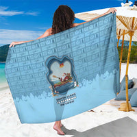 Santa Claus Is Kayaking To Town Sarong Merry Christmas - Wonder Print Shop