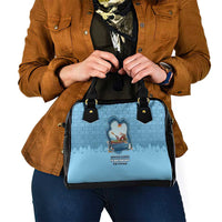 Santa Claus Is Kayaking To Town Shoulder Handbag Merry Christmas - Wonder Print Shop