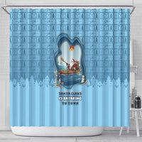 Santa Claus Is Kayaking To Town Shower Curtain Merry Christmas - Wonder Print Shop