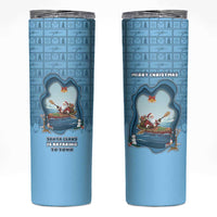 Santa Claus Is Kayaking To Town Skinny Tumbler Merry Christmas - Wonder Print Shop