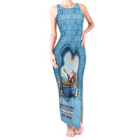 Santa Claus Is Kayaking To Town Tank Maxi Dress Merry Christmas - Wonder Print Shop