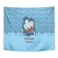 Santa Claus Is Kayaking To Town Tapestry Merry Christmas - Wonder Print Shop