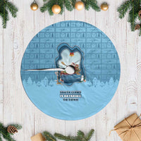 Santa Claus Is Kayaking To Town Tree Skirt Merry Christmas - Wonder Print Shop