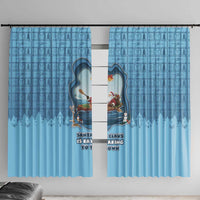 Santa Claus Is Kayaking To Town Window Curtain Merry Christmas - Wonder Print Shop