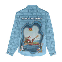 Santa Claus Is Kayaking To Town Women Casual Shirt Merry Christmas - Wonder Print Shop