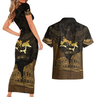 Roman Empire Couples Matching Short Sleeve Bodycon Dress and Hawaiian Shirt Centurion Colosseum - Wonder Print Shop